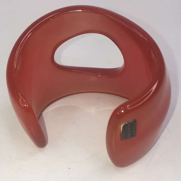 Colette Malouf Resin Cuff clear orange cut out - Picture 2 of 6
